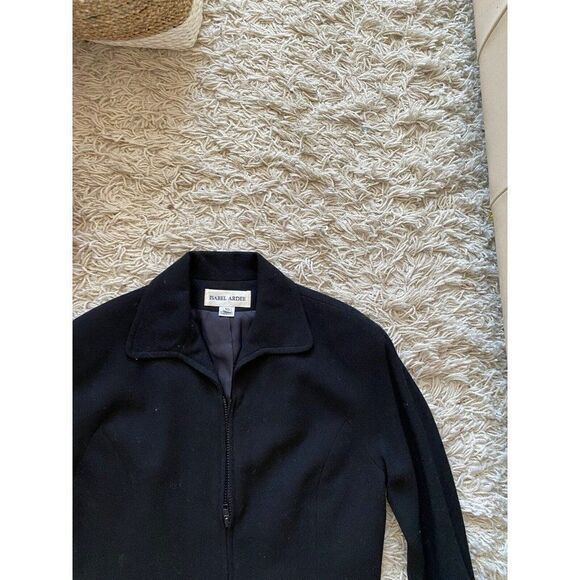 Vintage Isabel Ardee Blazer Top Zip Up Black Wool 10 - Picture 2 of 8